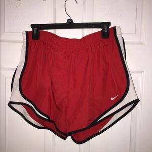 Red Nike Dri-Fit shorts
